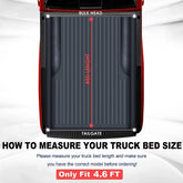 4.6FT Roll Up Tonneau Cover For 2022-2025 Ford Maverick Truck Bed w/LED Lamp